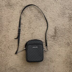 Michael Kors Black Belt Bag with Chain Detail